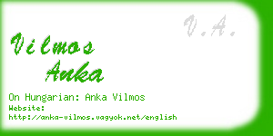 vilmos anka business card